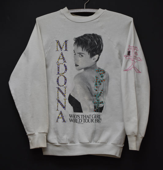 Madonna 1987’ Who’s That Fuckin) Girl Tour sweatshirt.