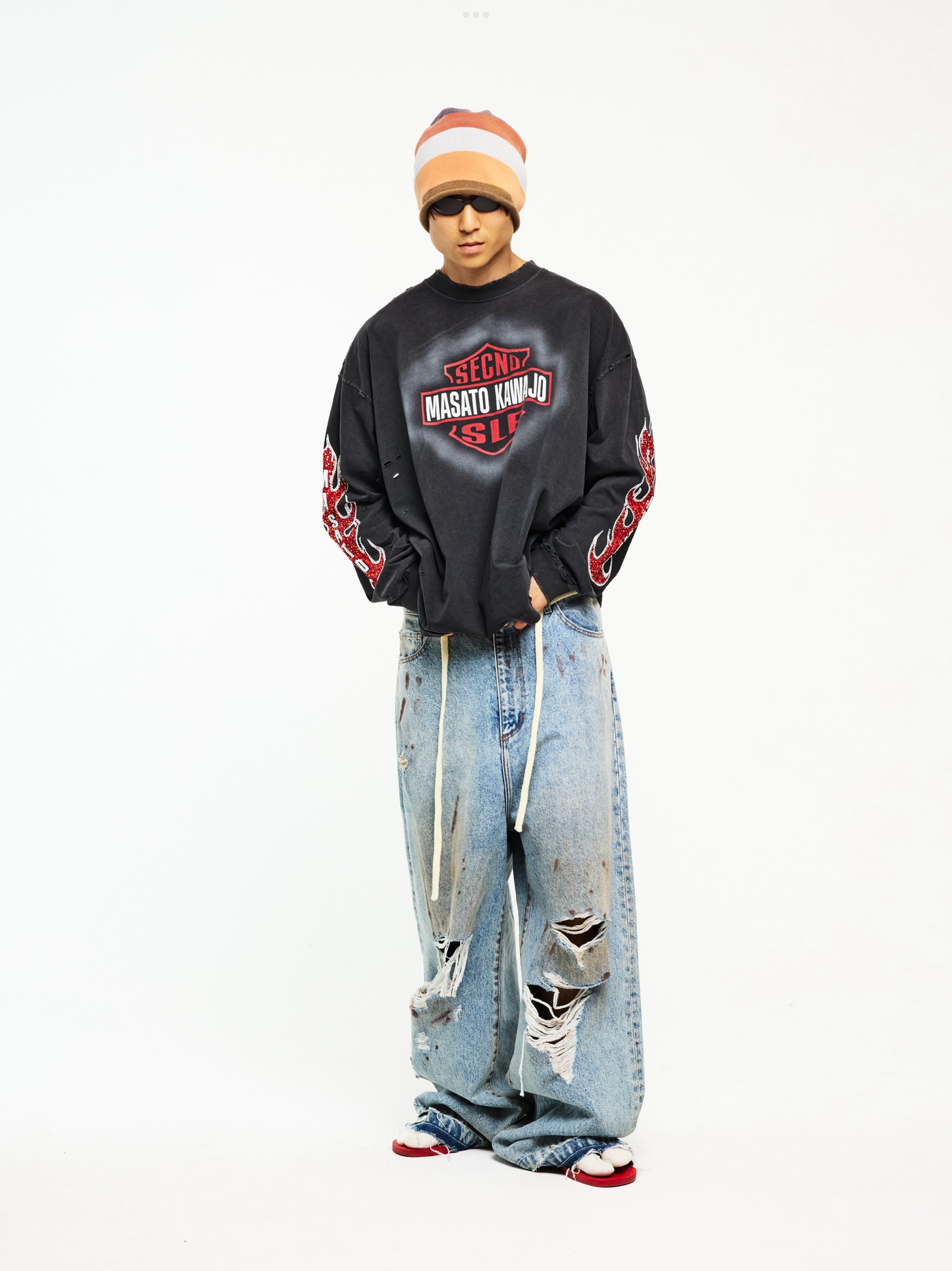 MASATO KAWAJO X SECND SLF 'FIRESTORM' LONG SLEEVE