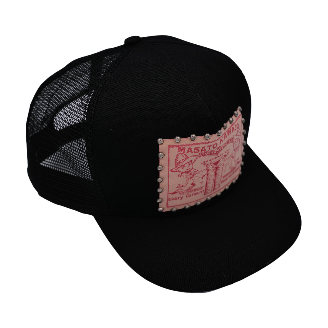 LEATHER STUDDED TRUCKER HAT